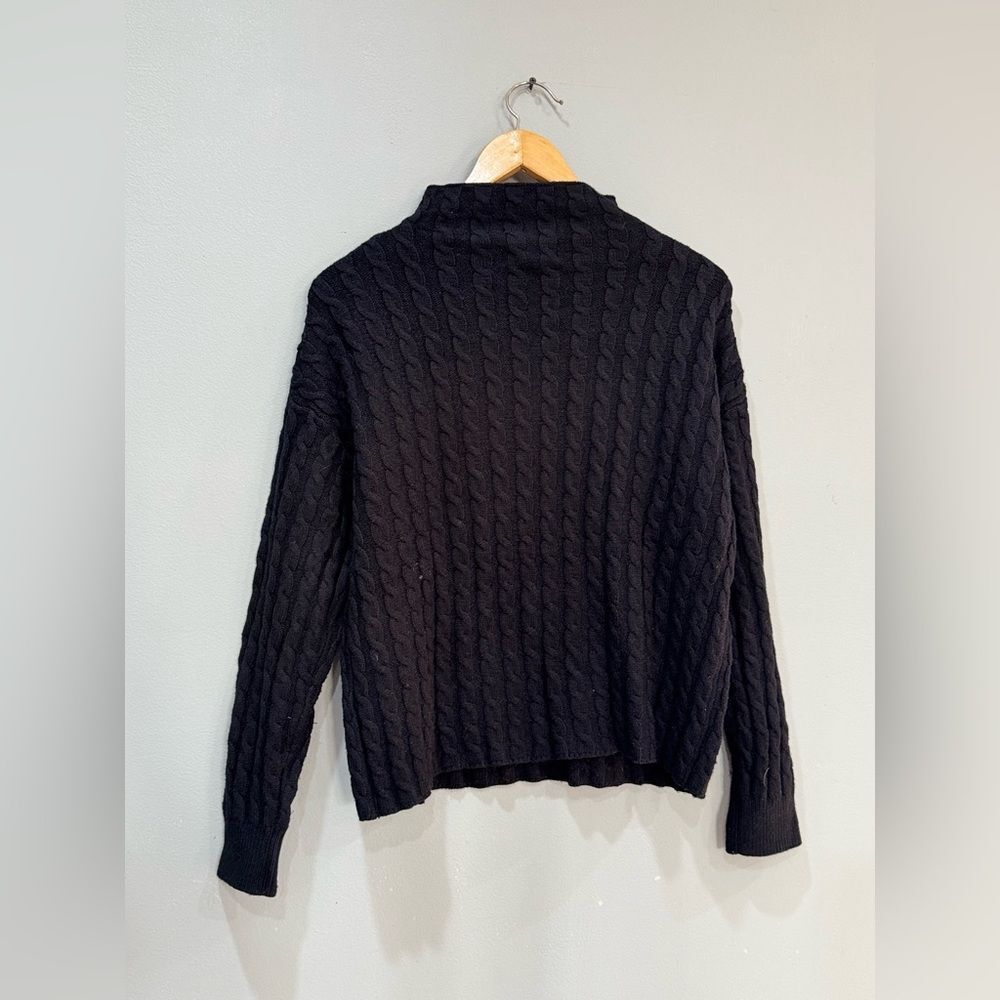 SALE! Black Philosophy Cable Knit Turtleneck Sweater Size M EUC - Picture 4 of 5
